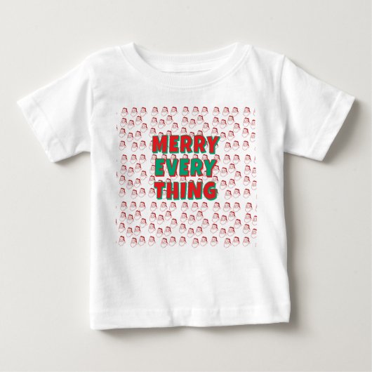 White cool T-shirt with santa (Voorkant)