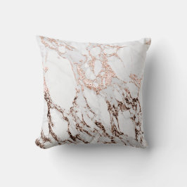 White Copper Marble Abstract Roos Gold Kussen