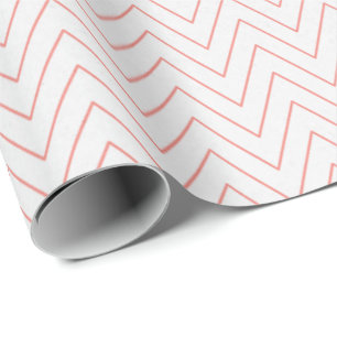 White & Coral Charm - Klassiek inpakpapier