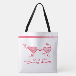 White Coral Hearts Couples Valentijn Tote Bag