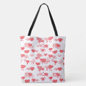 White Coral Hearts Couples Valentijn Tote Bag (Achterkant)