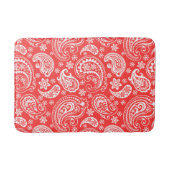 White & Coral Ikat  Paisley Badmat (Voorkant)