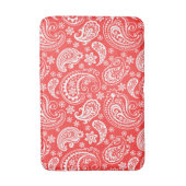 White & Coral Ikat  Paisley Badmat (Voorkant Verticaal)