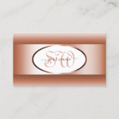 White Coral Shimmery Gradient Ovaal Lijst Monogram Visitekaartje (Voorkant)