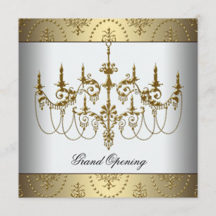 White Corporate Business Grand Opening Party Kaart