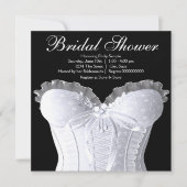 White Corset Damask Vrijgezellenfeest Kaart (Voorkant)