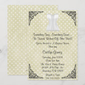 White corset Lingerie Bridal Shower Invitation Kaart (Voorkant / Achterkant)