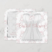 White Corset Pink Wedding Bells Vrijgezellenfeest  Kaart (Voorkant / Achterkant)