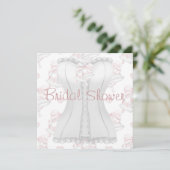 White Corset Pink Wedding Bells Vrijgezellenfeest  Kaart (Staand voorkant)