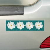 White Cosmos Flower Bumpersticker (Op auto)