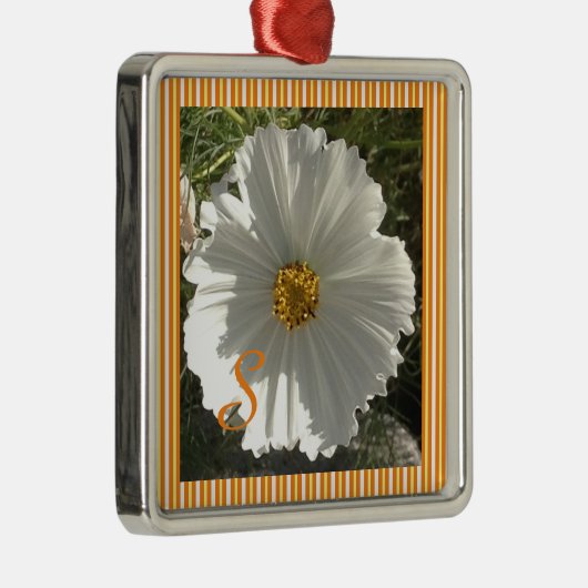 White Cosmos Flower Ceramic Ornament (Rechts)