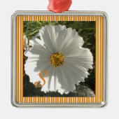 White Cosmos Flower Ceramic Ornament (Voorkant)