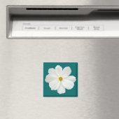White Cosmos Flower Magneet (Insitu (Vaatwasser))
