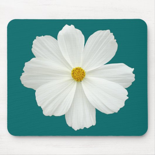 White Cosmos Flower Muismat (Voorkant)