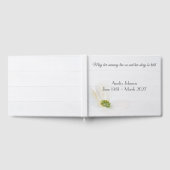 White Cosmos Flower on Wood Memorial Gastenboek (Volledig)