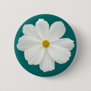 White Cosmos Flower Ronde Button 5,7 Cm