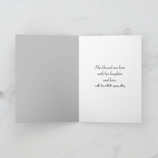 White Cosmos Flower Sympathy Card Kaart (Binnen)