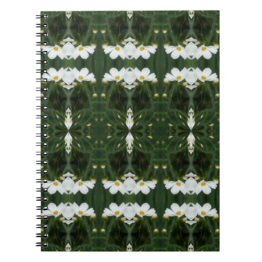 White Cosmos Flowers Abstract Art Notitieboek (Voorkant)