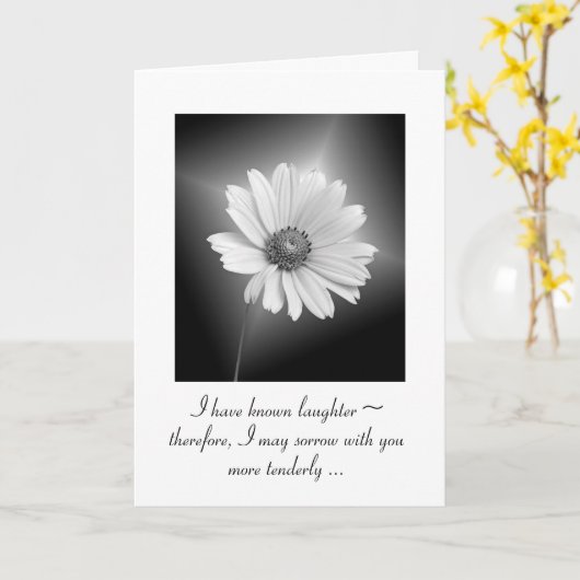 White Cosmos Glow Sympathie Kaart (Gele Bloem)