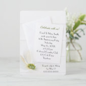 White Cosmos on Wood 50th Jubileum Party Kaart (Staand voorkant)