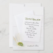 White Cosmos On Wood Vow Renewal Kaart (Voorkant)