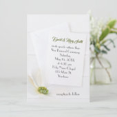 White Cosmos On Wood Vow Renewal Kaart (Staand voorkant)