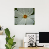 White Cosmos Summer Wildflower Floral Poster (Thuiskantoor)