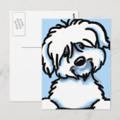 White Coton de Tulear Face Briefkaart (Voorkant / Achterkant)
