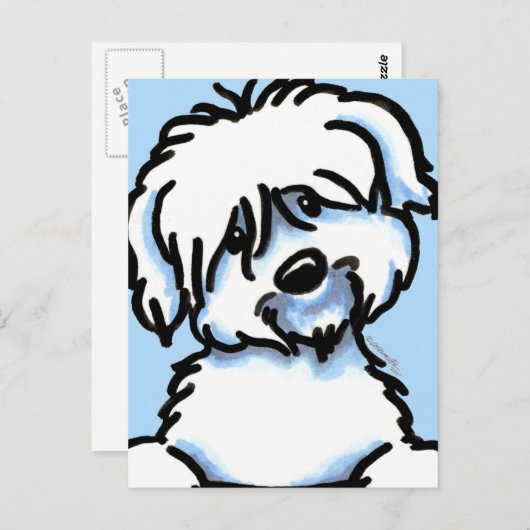 White Coton de Tulear Face Briefkaart (Voorkant / Achterkant)
