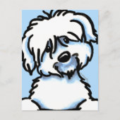 White Coton de Tulear Face Briefkaart (Voorkant)