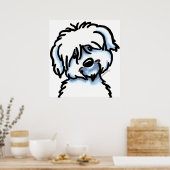 White Coton de Tulear Face Poster (Keuken)