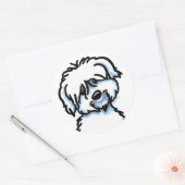 White Coton de Tulear Face Ronde Sticker (Envelop)