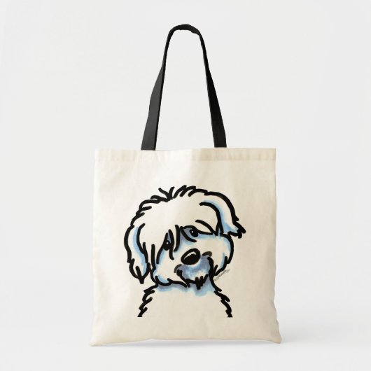 White Coton de Tulear Face Tote Bag (Voorkant)