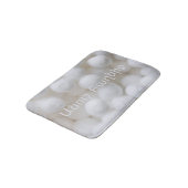 White Cotton Cloud Bath Mat with Armenian Writing  (Gekanteld)
