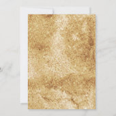 White Cotton Floral Gold Autumn Leaves Wedding Kaart (Achterkant)