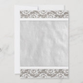 White Country Lace Bridal Shower-uitnodigingen Kaart (Achterkant)