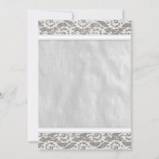 White Country Lace Bridal Shower-uitnodigingen Kaart (Achterkant)