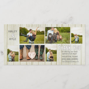 White Country Wedding Dank u fotokaarten Bedankkaart