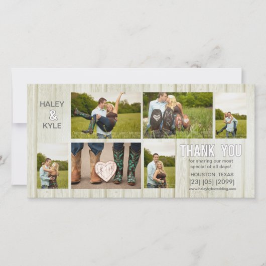 White Country Wedding Dank u fotokaarten Bedankkaart (Voorkant)