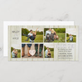 White Country Wedding Dank u fotokaarten Bedankkaart (Voorkant / Achterkant)