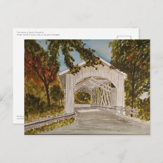 White Covered Bridge Briefkaart (Voorkant / Achterkant)