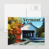White Covered Bridge Colorful Autumn Vermont Briefkaart (Voorkant / Achterkant)
