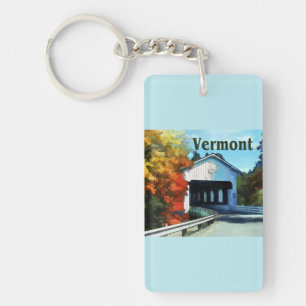 White Covered Bridge Colorful Autumn Vermont Sleutelhanger