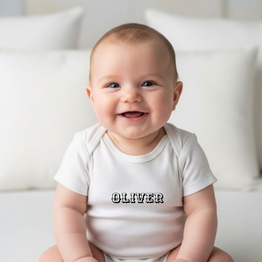 White Cowboy Baby Romper - Personalized Newborn