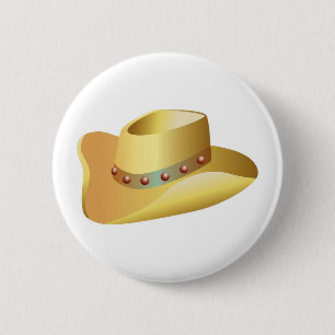 White Cowboy Pet Ronde Button 5,7 Cm
