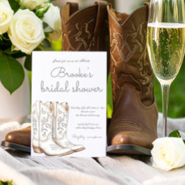 White Cowgirl Western Vrijgezellenfeest Kaart