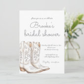 White Cowgirl Western Vrijgezellenfeest Kaart (Staand voorkant)