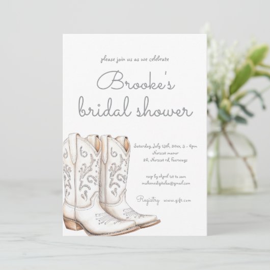 White Cowgirl Western Vrijgezellenfeest Kaart (Staand voorkant)