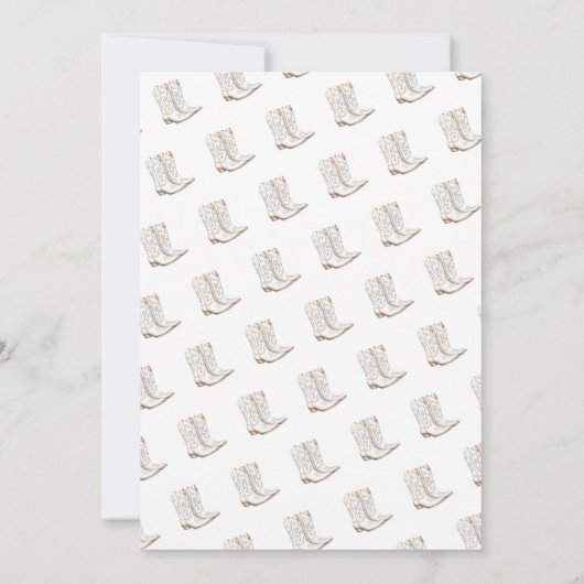 White Cowgirl Western Vrijgezellenfeest Kaart (Achterkant)