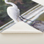 White Crane sherpa blanket Deken (3/4)